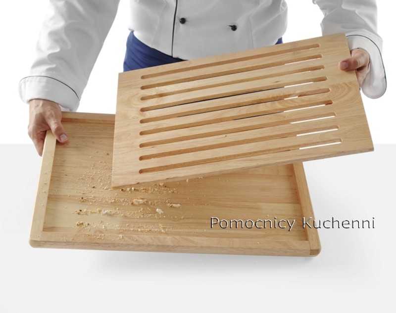 Deska kuchenna drewniana 47,5x32,2x2,5 cm wyjmowana kratka  HENDI